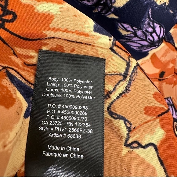 Aritzia Babaton Orange and Purple Floral Sleeveless Blouse - Picture 7 of 8